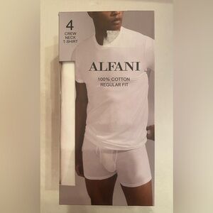 Alfani Men’s 4 Pack White Crew Neck Regular Fit T-Shirt Size XXL NWT